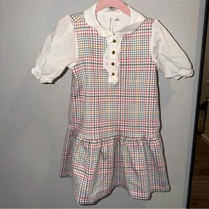Janie & Jack Plaid Gingham Dress 4 Preppy spring Easter Peter Pan Collar